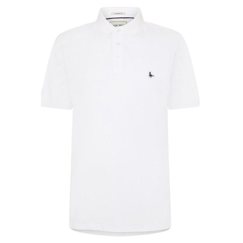 Jack Wills Mens Classic Embroidered Logo Polo Shirt / White